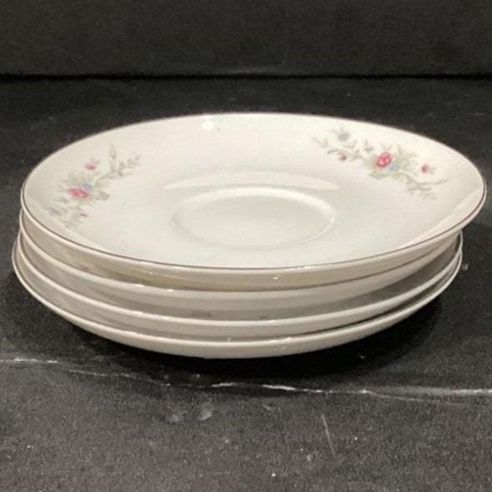 Florenteen Fine China Fantasia Saucers, Set of 4, Vintage Floral Porcelain Japan - Picture 8 of 10